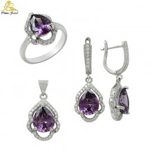 Gümüş zirkon taşlı set